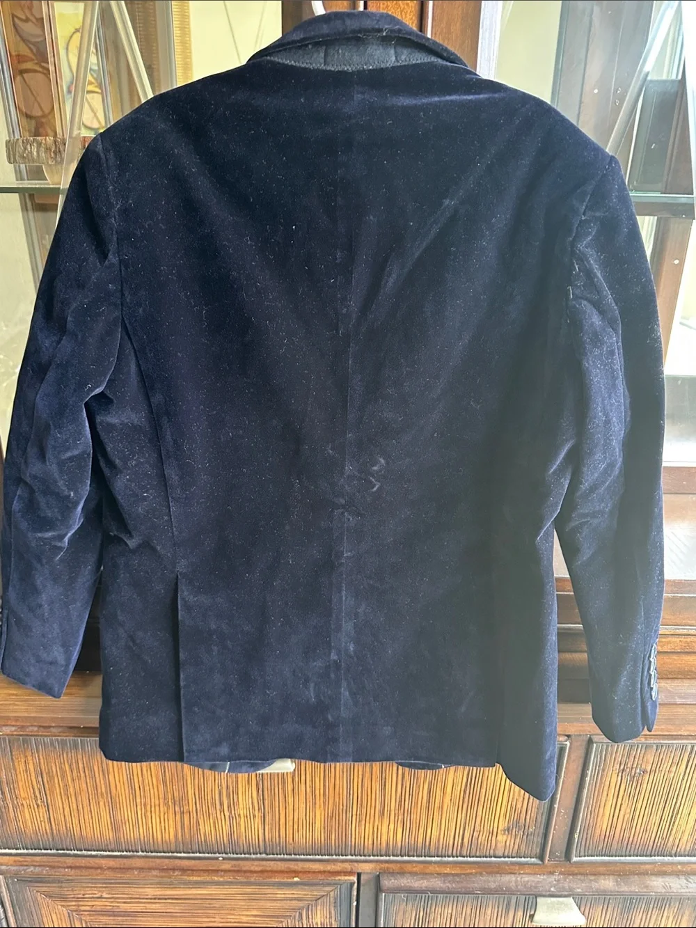 Boy's Velvet Blazer - Navy Blue size 10